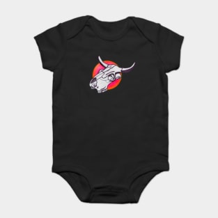 Cow occult skull in red circle Baby Bodysuit